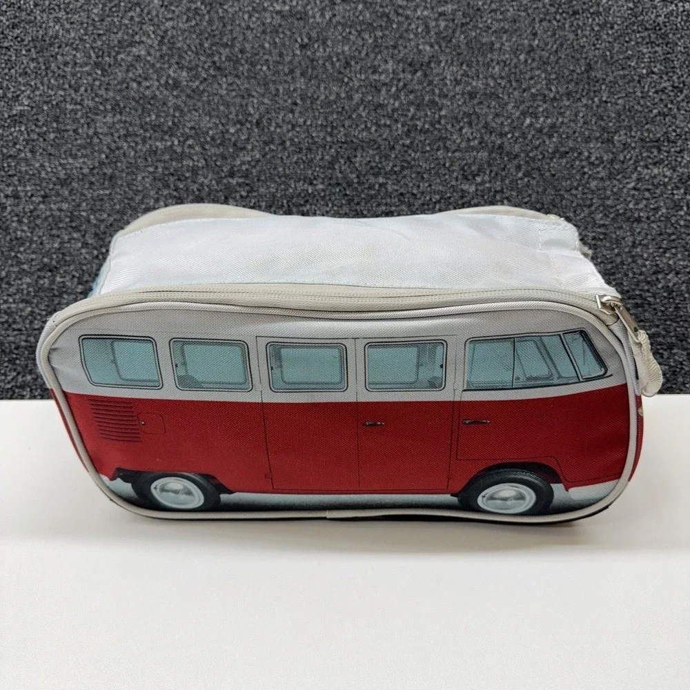 Volkswagen VW Bus Pencil Case Makeup Bags Red‎ White T1 1967 Zip Pouch 13in